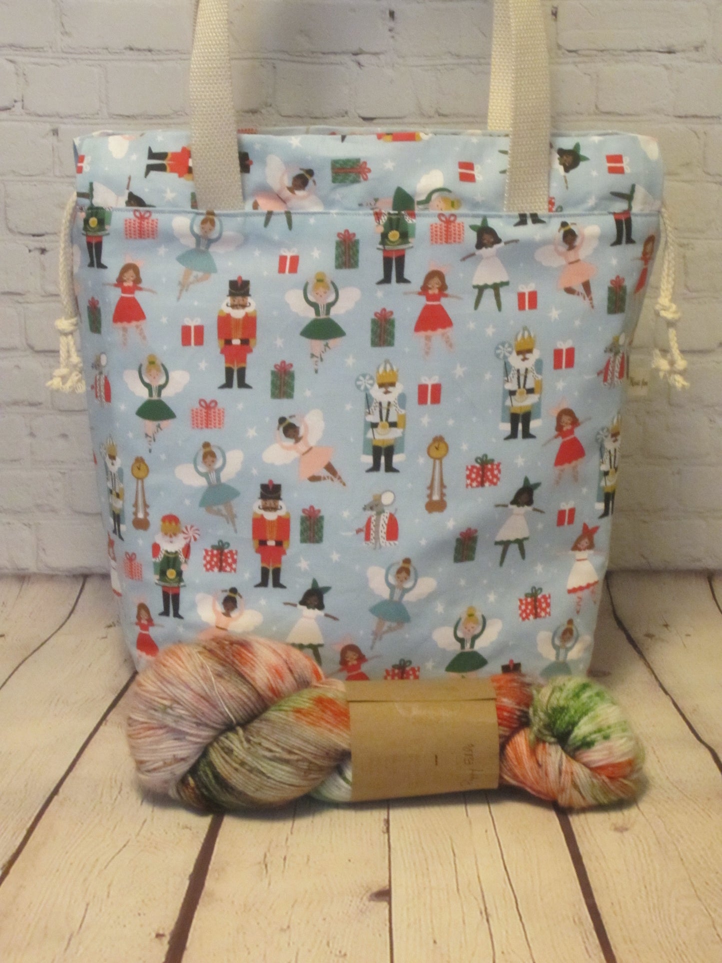 Nutcracker Christmas Large Knitting Tote Bag