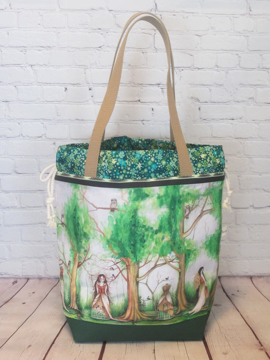 Woodland Fairies Large Knitting Tote Bag