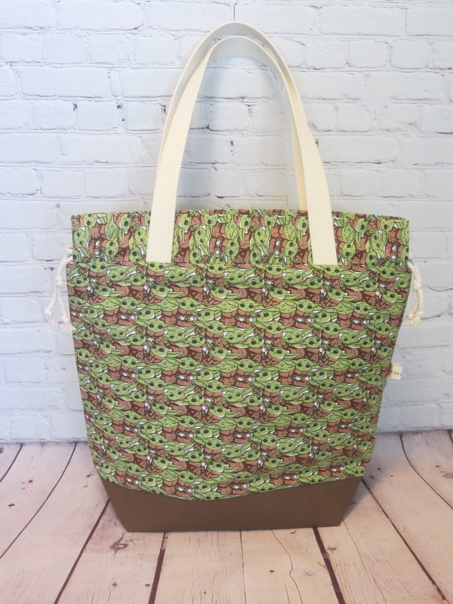 Baby Yoda Large Knitting Tote Bag